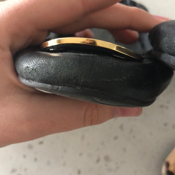 Black and Gold Tory Burch Ballet Flats - Picture 4 of 5